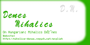 denes mihalics business card